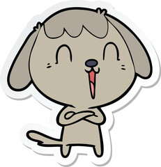 sticker of a cute cartoon dog
