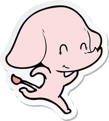 sticker of a cute cartoon elephant