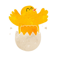 retro cartoon hatching egg