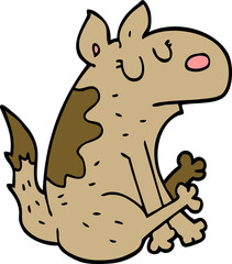 cartoon doodle dog sitting