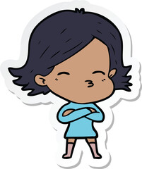 sticker of a cartoon woman