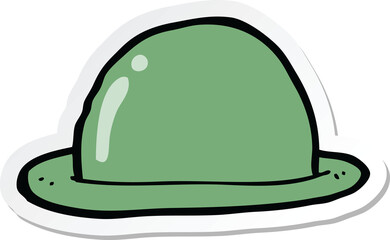 sticker of a cartoon bowler hat