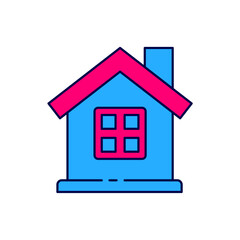Filled outline House icon isolated on white background. Home symbol. Vector
