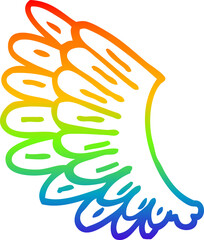 rainbow gradient line drawing cartoon wings