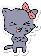 sticker of a cartoon cat
