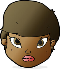 cartoon serious face