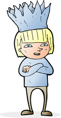 cartoon person wearing paper crown