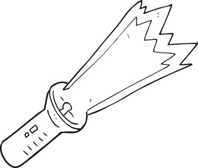 black and white cartoon torch