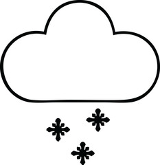 line drawing cartoon snow cloud