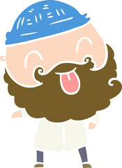 Obraz na płótnie Canvas man with beard sticking out tongue