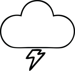 line drawing cartoon storm cloud