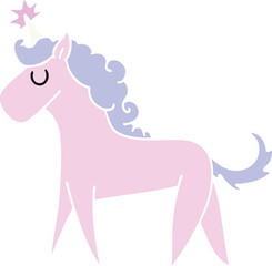 quirky hand drawn cartoon unicorn