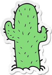 sticker of a cartoon cactus