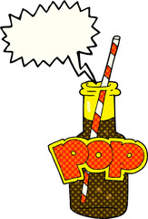 comic book speech bubble cartoon fizzy drink bottle