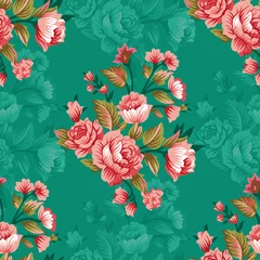 Abwaschbare Fototapete seamless pattern with flowers © Ayan