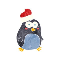 retro cartoon penguin
