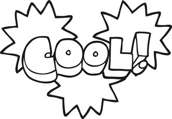 cool black and white cartoon symbol