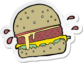 sticker of a cartoon burger