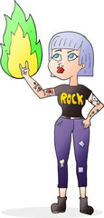 cartoon rock girl