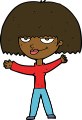 cartoon smug woman