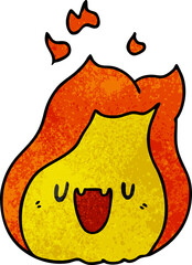 textured cartoon kawaii cute fire flame