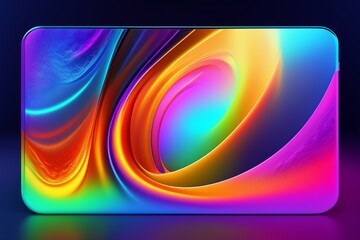Fluid Organic Wave of Iridescent Neon Holographic Render with Glass Gradient Material - Perfect Visual Design for Background Wallpapers, Banners, Posters, and Covers - Abstract 3D Rendering