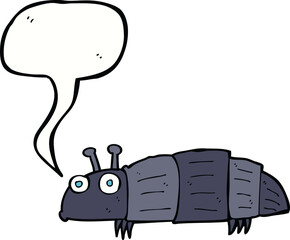 cartoon bug with speech bubble