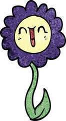 cartoon doodle happy flower
