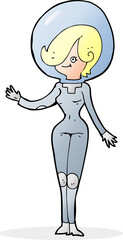 cartoon space woman