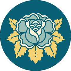 tattoo style icon of a rose