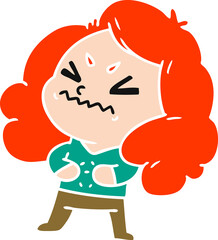 cartoon of cute kawaii girl