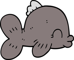 funny cartoon doodle fish
