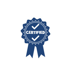 Certified badge stamp illustration on isolated transparent background