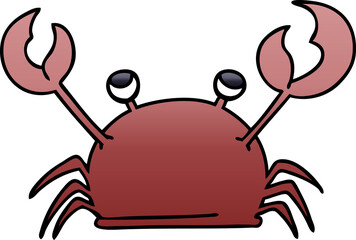 quirky gradient shaded cartoon happy crab