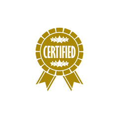 Certified badge stamp illustration on isolated transparent background
