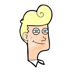 textured cartoon smiling man