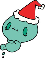 christmas cartoon of kawaii ghost