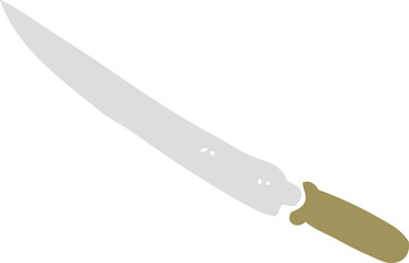 flat color illustration of a cartoon kitchen knife
