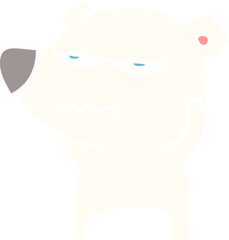 angry bear polar flat color style cartoon