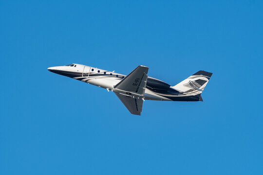 Cessna 680 Citation Sovereign business jet in Zurich in Switzerland 20.1.2023