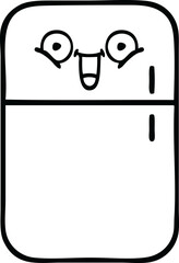 line drawing cartoon fridge freezer