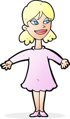 cartoon woman with open arms