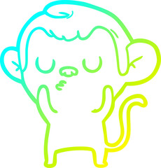 cold gradient line drawing cartoon monkey