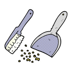 cartoon dustpan and brush