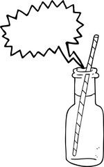 speech bubble cartoon fizzy drink bottle