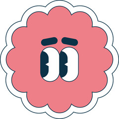 Cute cartoon sticker illustration.