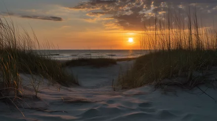 Papier peint photo Le salon Sunset at Dune Beach, Generative AI, Illustration  © emir