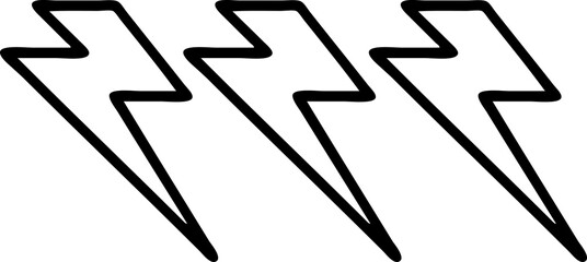 black line tattoo of lightning  bolts