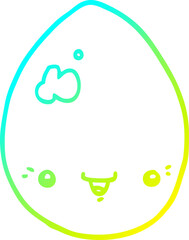 cold gradient line drawing cartoon egg