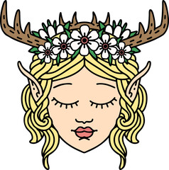 elf druid character face illustration